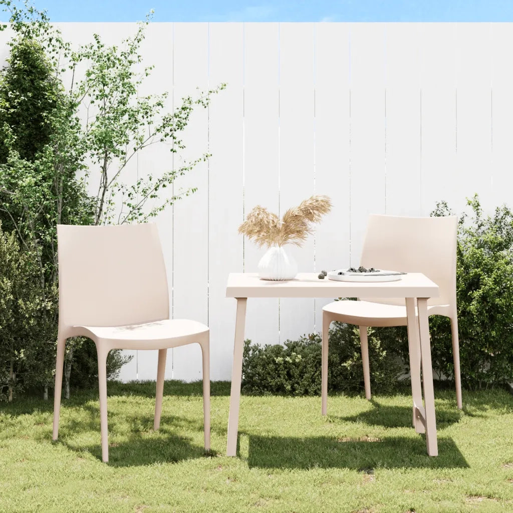 Sedie da Giardino 2 pz | Sedie da Esterno Crema 50x46x80 cm in Polipropilene