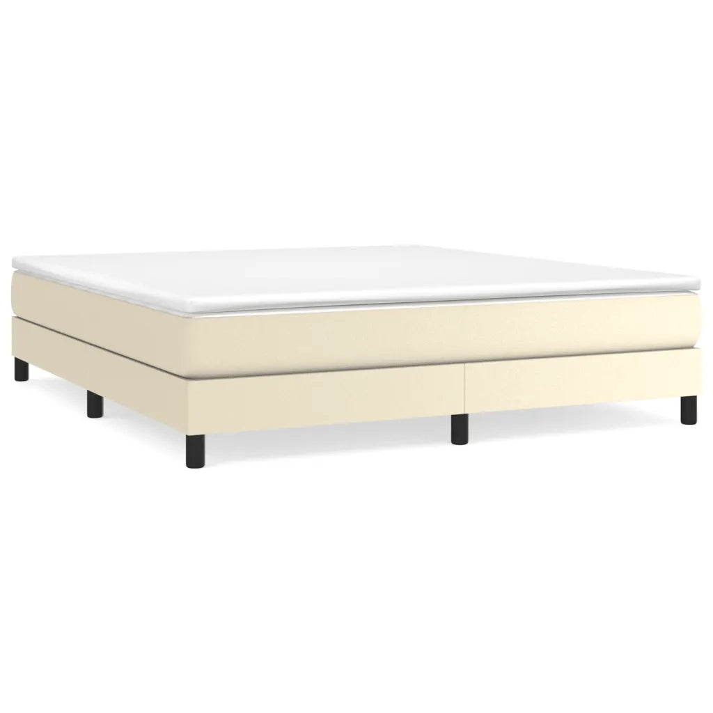 Letto matrimoniale | Letto per adulti | Struttura Letto a Rete a Molle Crema 180x200 cm in Similpelle