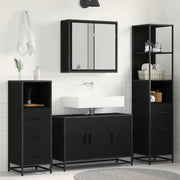 Set di mobili per il bagno 3 pcs Rovere Nero Legno multistrato 3402455