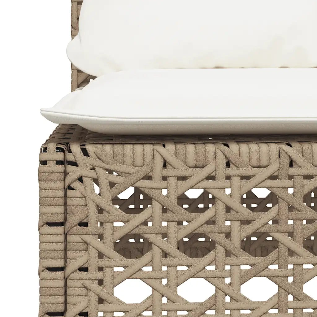 Set Divano da Giardino 9 pz con Cuscini Beige in Polyrattan 3261772
