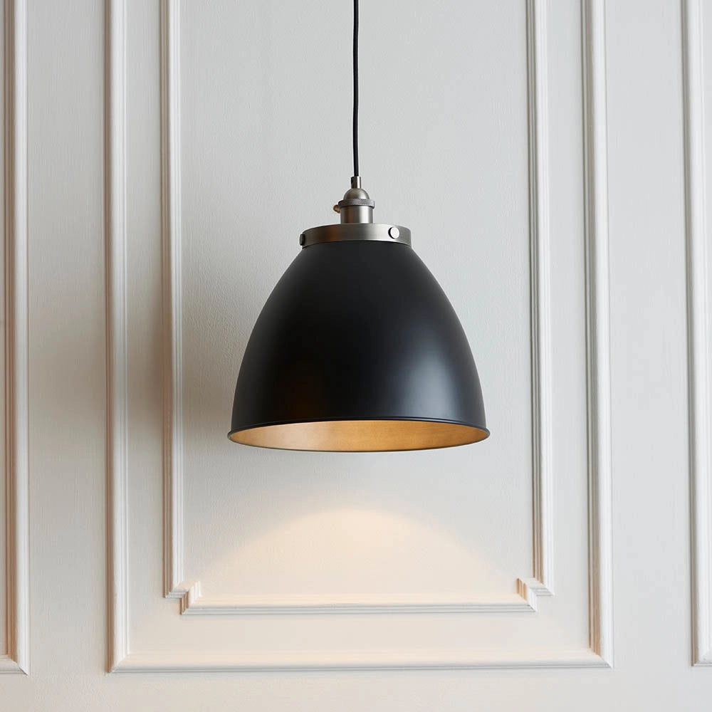 Lampada a sospensione industriale Ø34 nero opaco E27