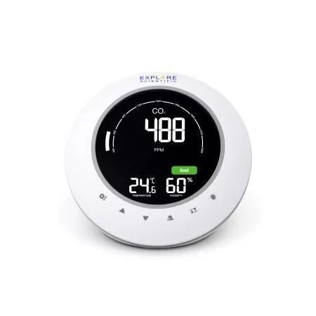Explore Scientific WSH2001 Misuratore Qualita' dell'Aria CO2 Temperatura Umidita' Display Retroilluminato colore Bianco