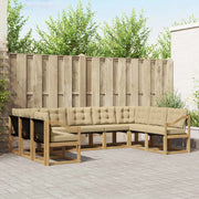 Set di divani da esterno 9 pz Bianco e Beige 3389871