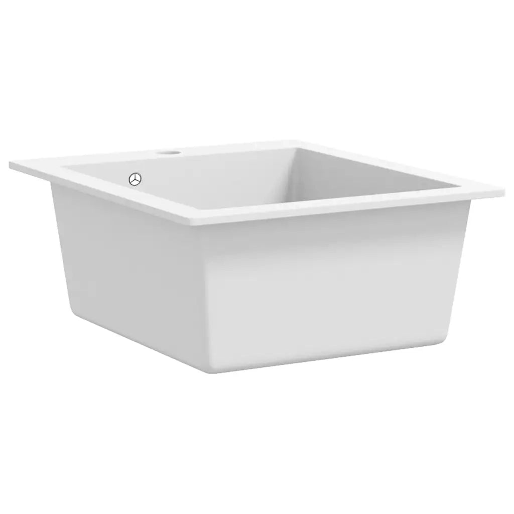 Lavandino Cucina Granito 1 Lavello ad Incasso Bianco 141674