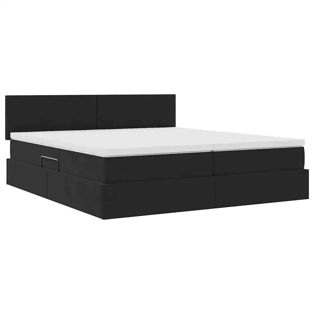 Letto con strisce LED con testiera Nero 180 x 200 cm Velluto 3371599