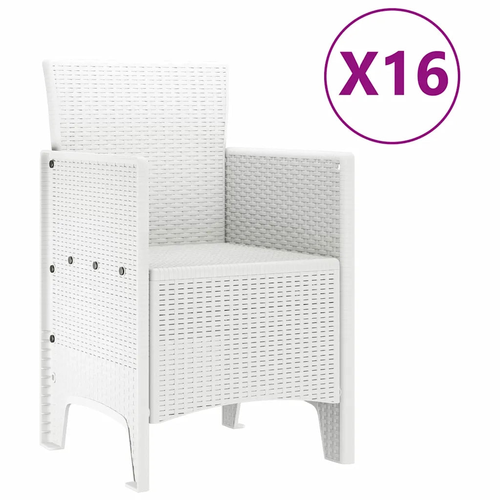 Set da pranzo da giardino con cuscini 17 pcs Bianco PP 3378662
