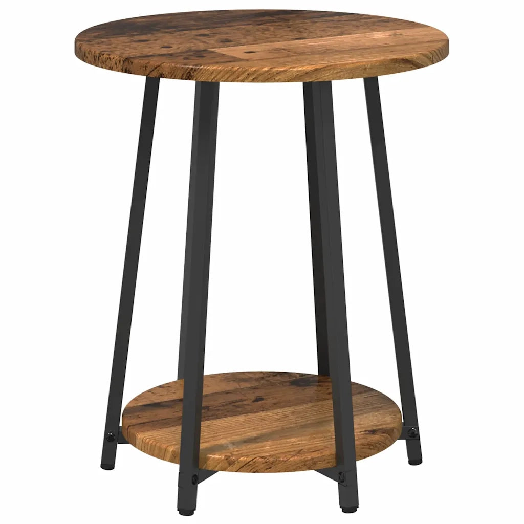 Set tavolini con lo scaffale 2 pz | Tavolo laterale Legno Antico e Nero