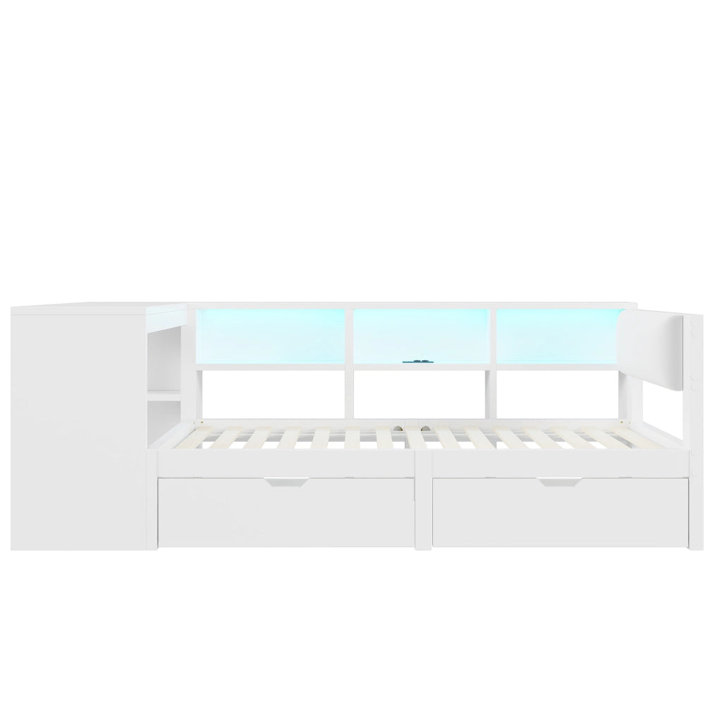 letto piattaforma in mdf e compensato bianco 90 x 200 cm