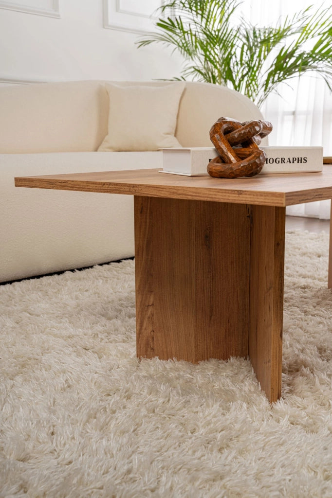 Tavolino da caffè in legno "Sabin" - 60 x 119 x 40 cm - Pino atlantico