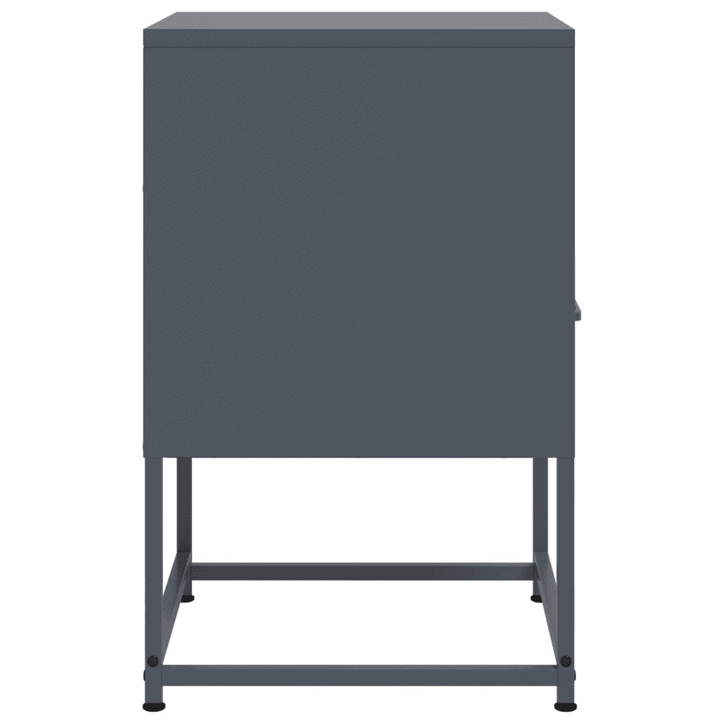 Comodino Antracite 36x39x60,5 cm in Acciaio 846558