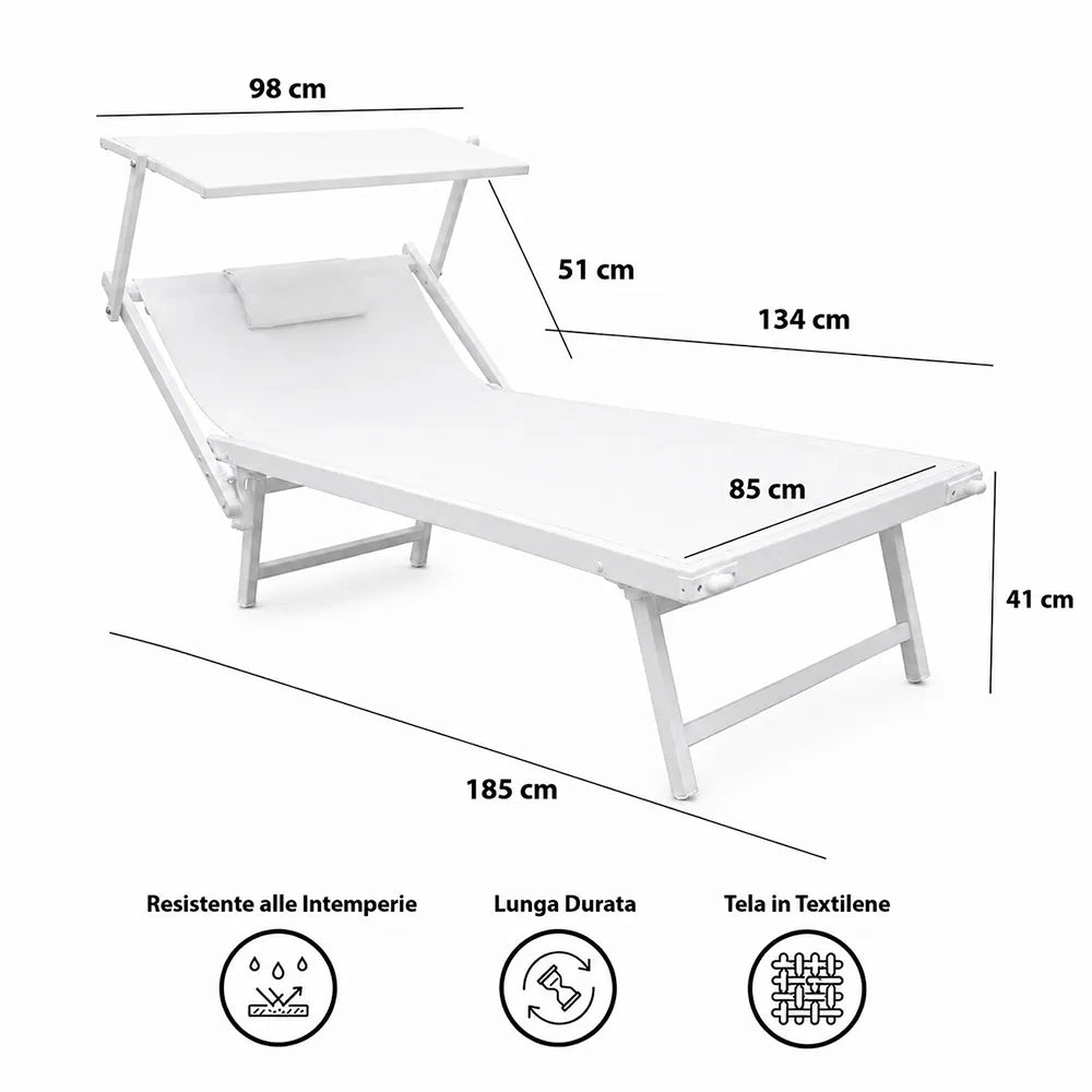 Lettino Mare L-Mediterraneo PLUS - Bianco