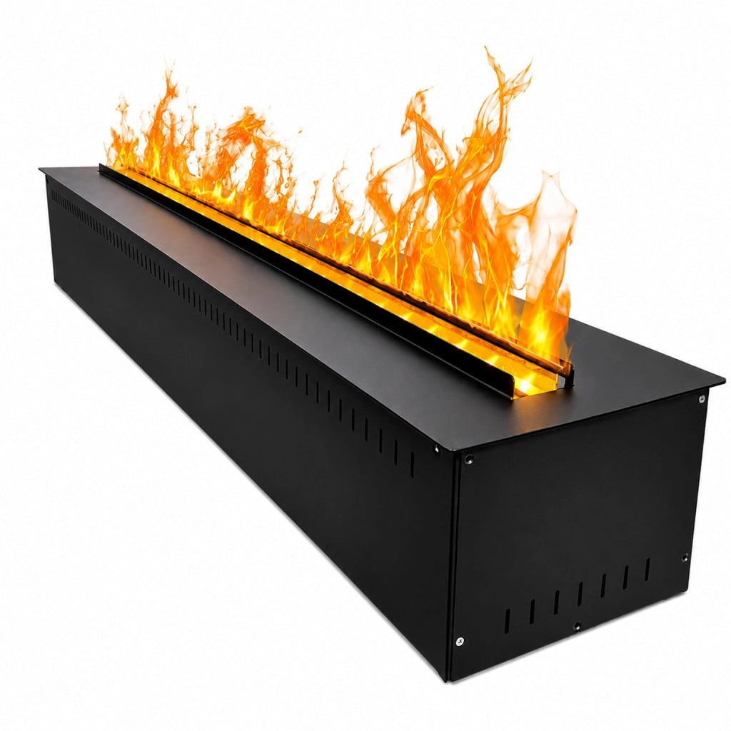 Bruciatore per Camino Elettrico a Vapore Acqueo da Incasso con Fiamme 3D 100x22,7x17,8 cm Capacità 6 lt 505W APP