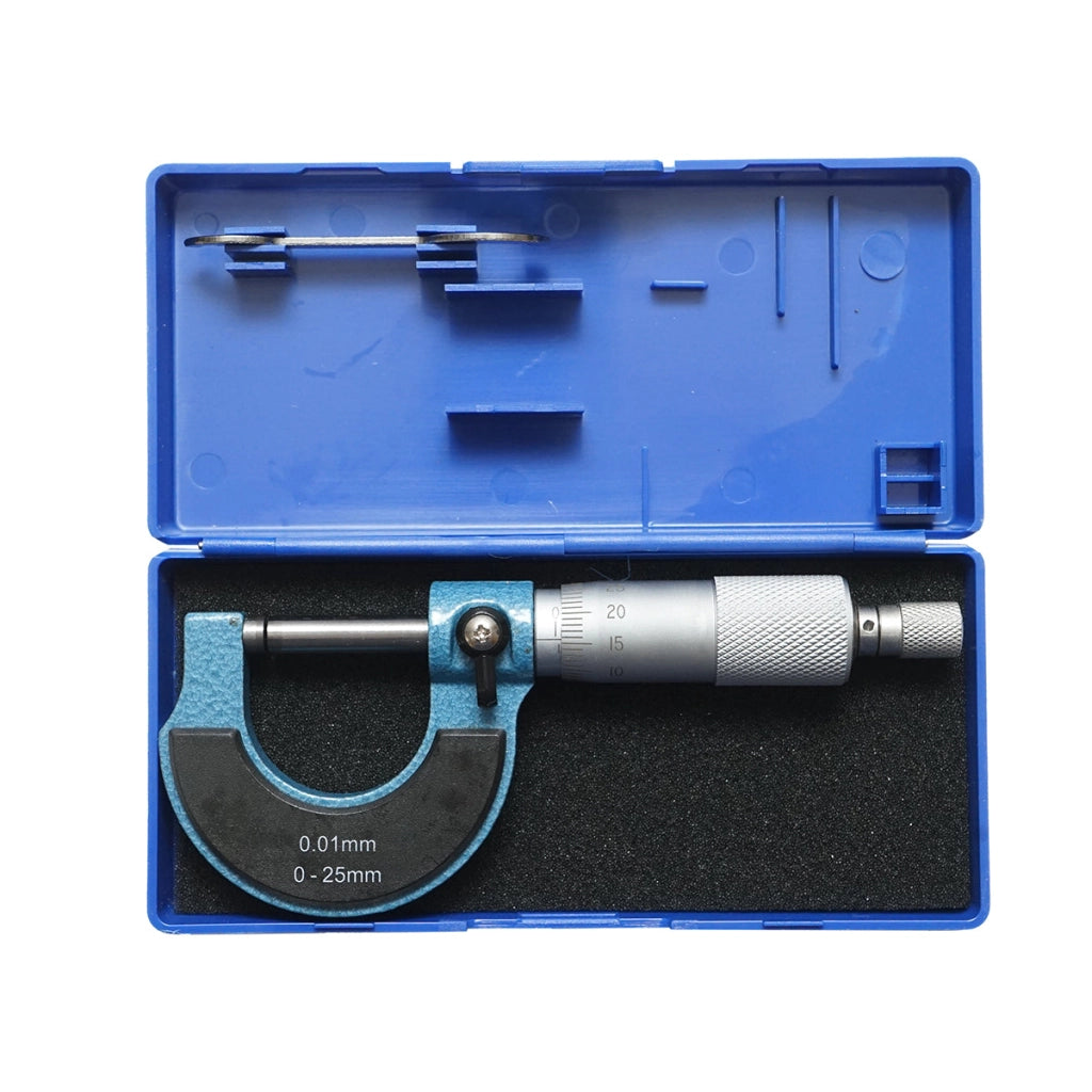 Micrometro meccanico per esterni con telaio smaltato, metrico 0-25 mm