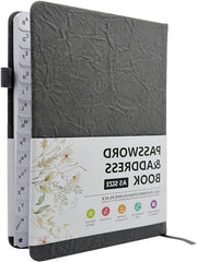Libretto di accesso con schede alfabetiche e rubrica A6 - Spazio per 480 accessi - Quaderno di note con penna a sfera - Elastico - Tasca interna - Registro manuale A-Z (13 x 19 cm)
