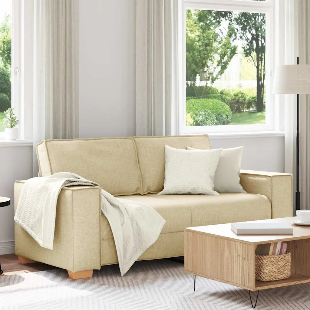 Divano a 2 posti Crema 180x78x84 cm Tessuto 4104987
