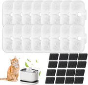 Filtro per fontana per gatti, 32 pezzi filtro per fontana per gatti, compatibile con Dockstream drinkfonteine PLWF105/PLWF115/PLWF005, 16 spugne schiumanti e 16 filtri a ragnatela