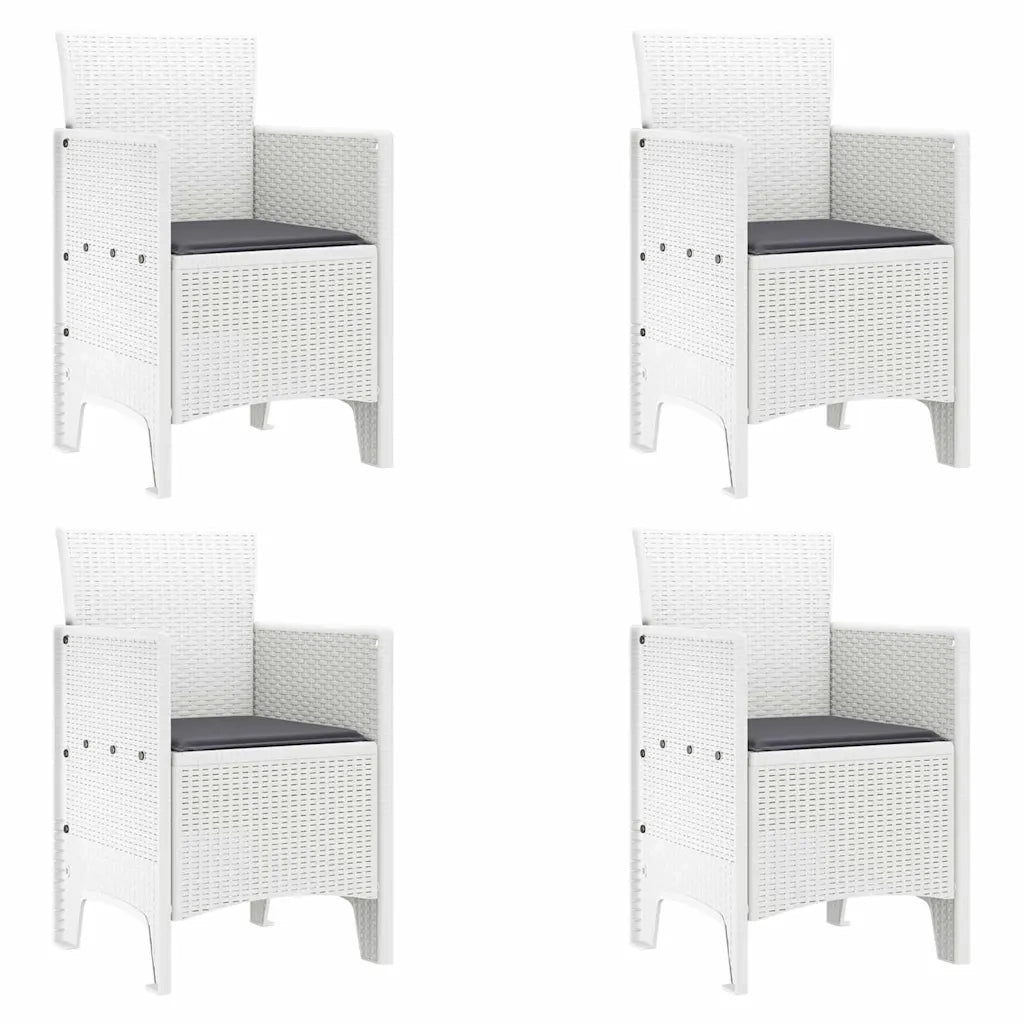 Set da Pranzo per Giardino 5 pcs Bianco Polipropilene