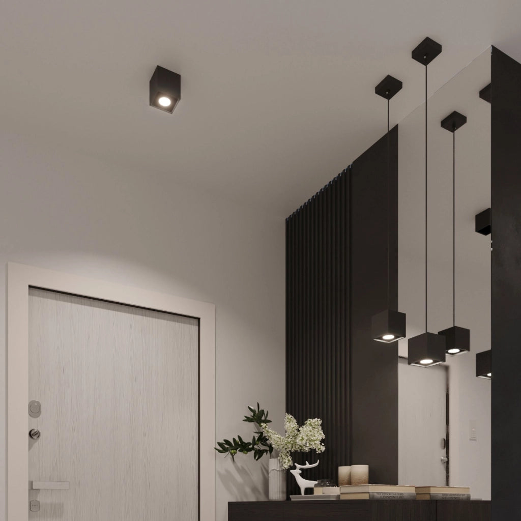 Lampada da parete Quad Deep Space in alluminio nero 2x GU10 LED Max 10W