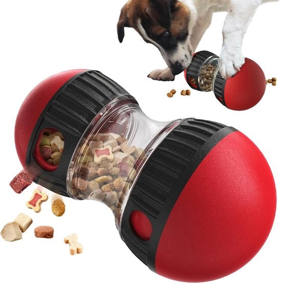 Giocattolo interattivo per cani, giocattolo cani professione, distributore di crocchette per cani giocattolo, alimentatore lento, giocattolo puzzle per cane, giochi di intelligenza, rosso