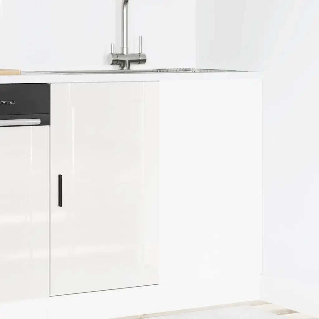 Mobiletto da cucina-Armadio da cucina "Porto" Bianco lucido in legno ingegnerizzato 147242