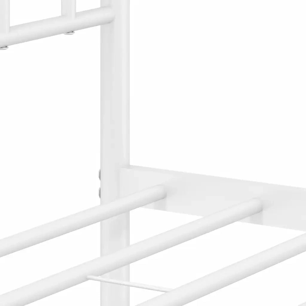Giroletto con Testiera e Pediera Metallo Bianco 120x190 cm 374403