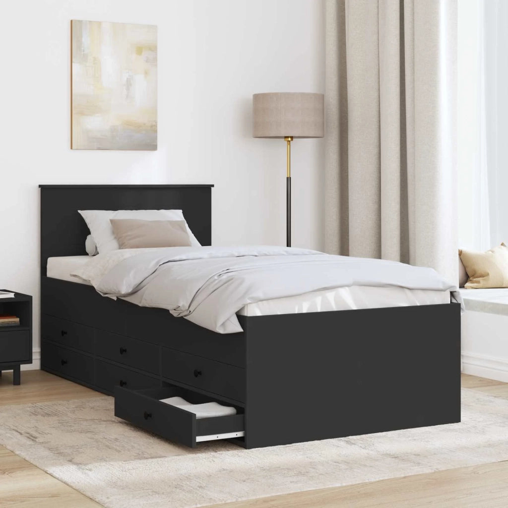 Daybed con cassetto Nero 75 x 190 cm Legno multistrato 3408537