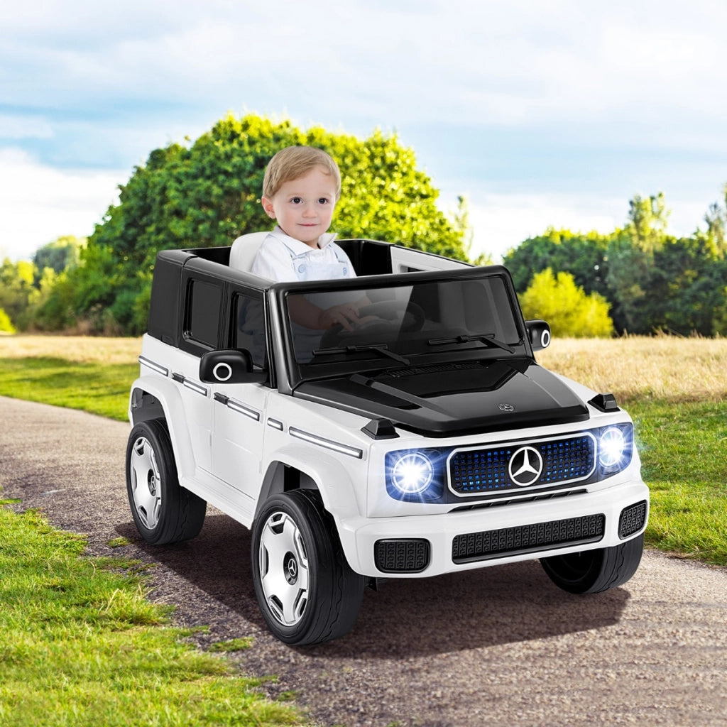 Auto cavalcabile per bambini con telecomando batteria removibile luci a LED e musica, Veicolo elettrico 4WD da 12V 9AH Bianco