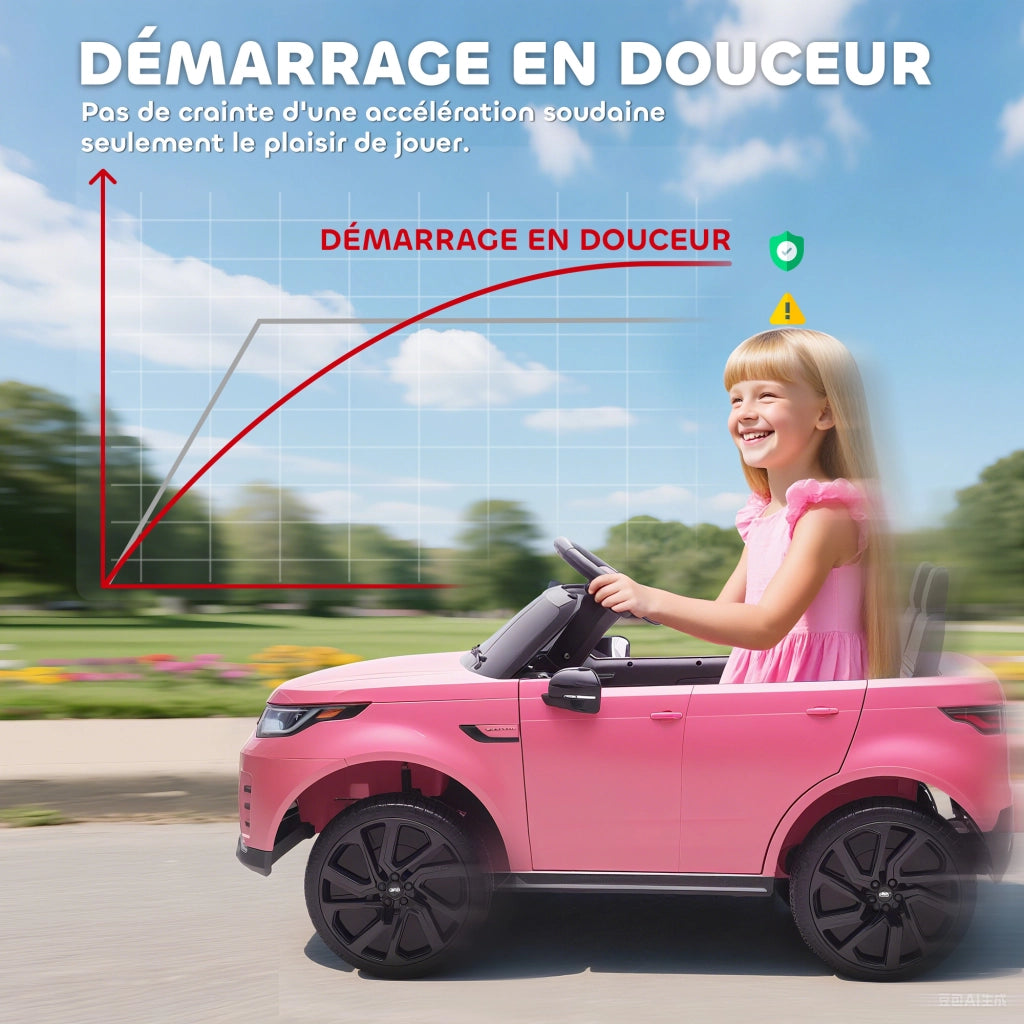 Auto elettrica per bambini Land Rover Discovery 12V - Xylo - rosa, telecomando 2.4G, 105x68.5x58cm