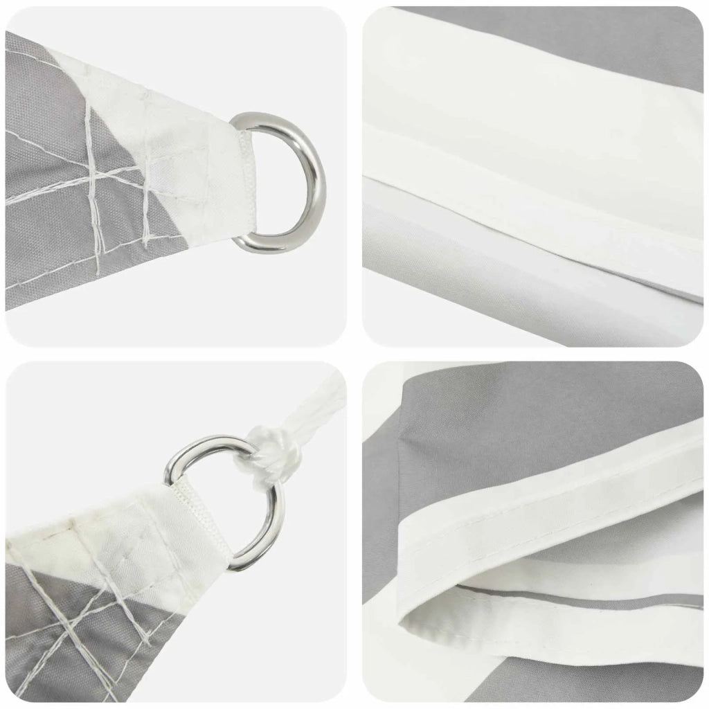 Vela da ombra solare-Telo Ombra-Vela Ombreggiante-Parasole a Vela Grigio chiaro e bianco 3,5 x 2 m