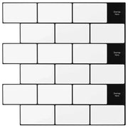 Piastrella subway 50 pcs Bianco e Nero 30 x 30 cm 42046125