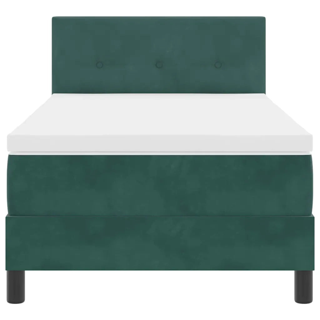 Letto a molle con materasso Verde Scuro 90 x 190 cm Velluto 3339143