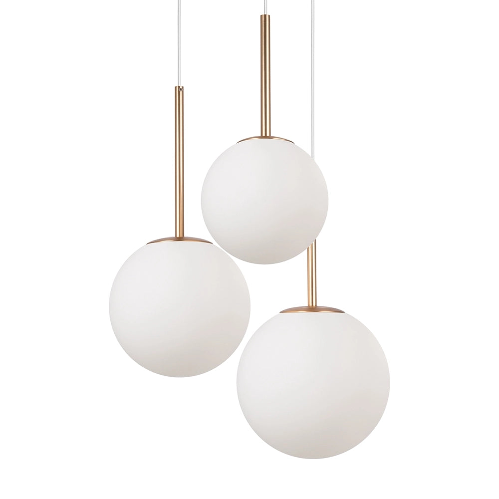 Maytoni Basic Form sospensione 3xE14 ottone vetro bianco