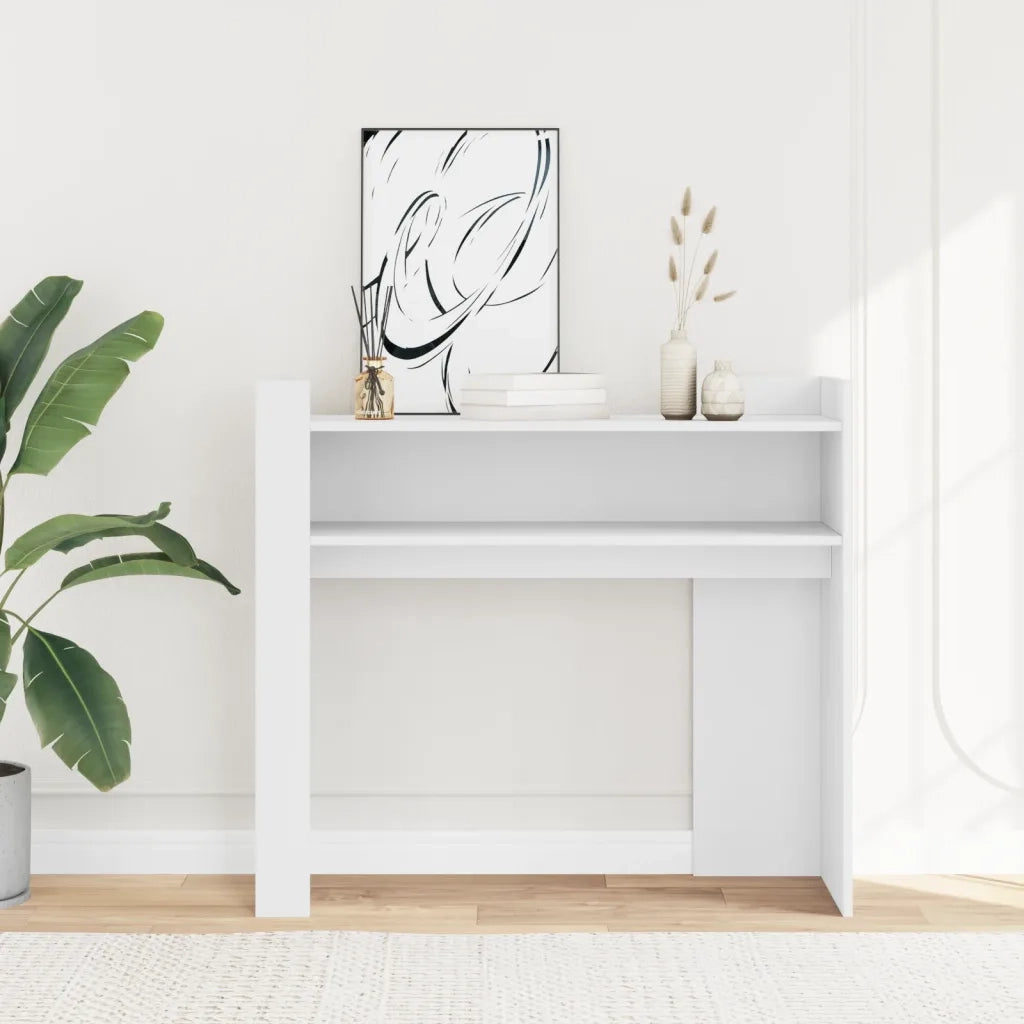 Tavolino Consolle | Tavolo d'Ingresso Bianco 100x35x90 cm in Legno Multistrato