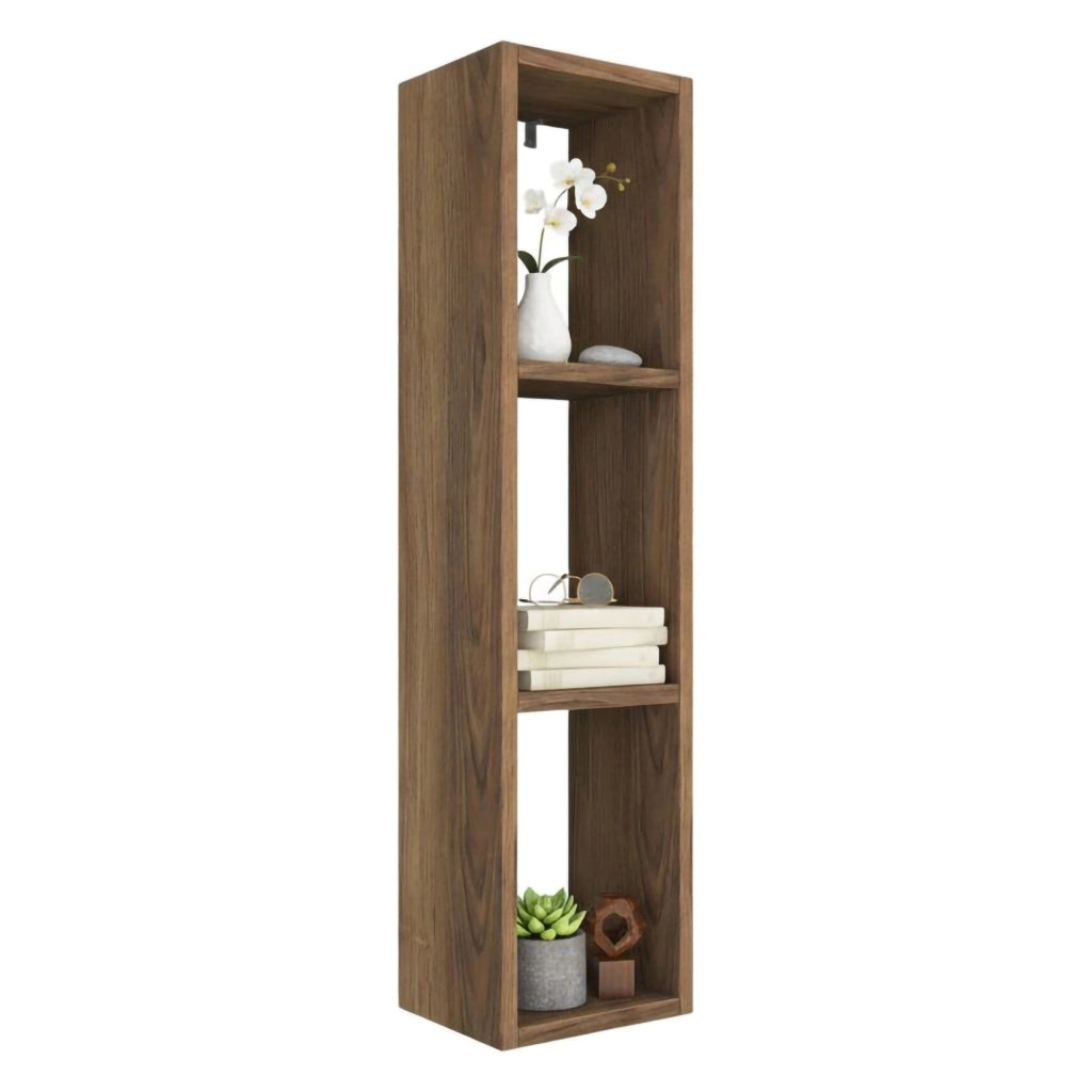 Belgrado, Mensola 3 Ripiani, 22x19x90h cm Marrone Noce