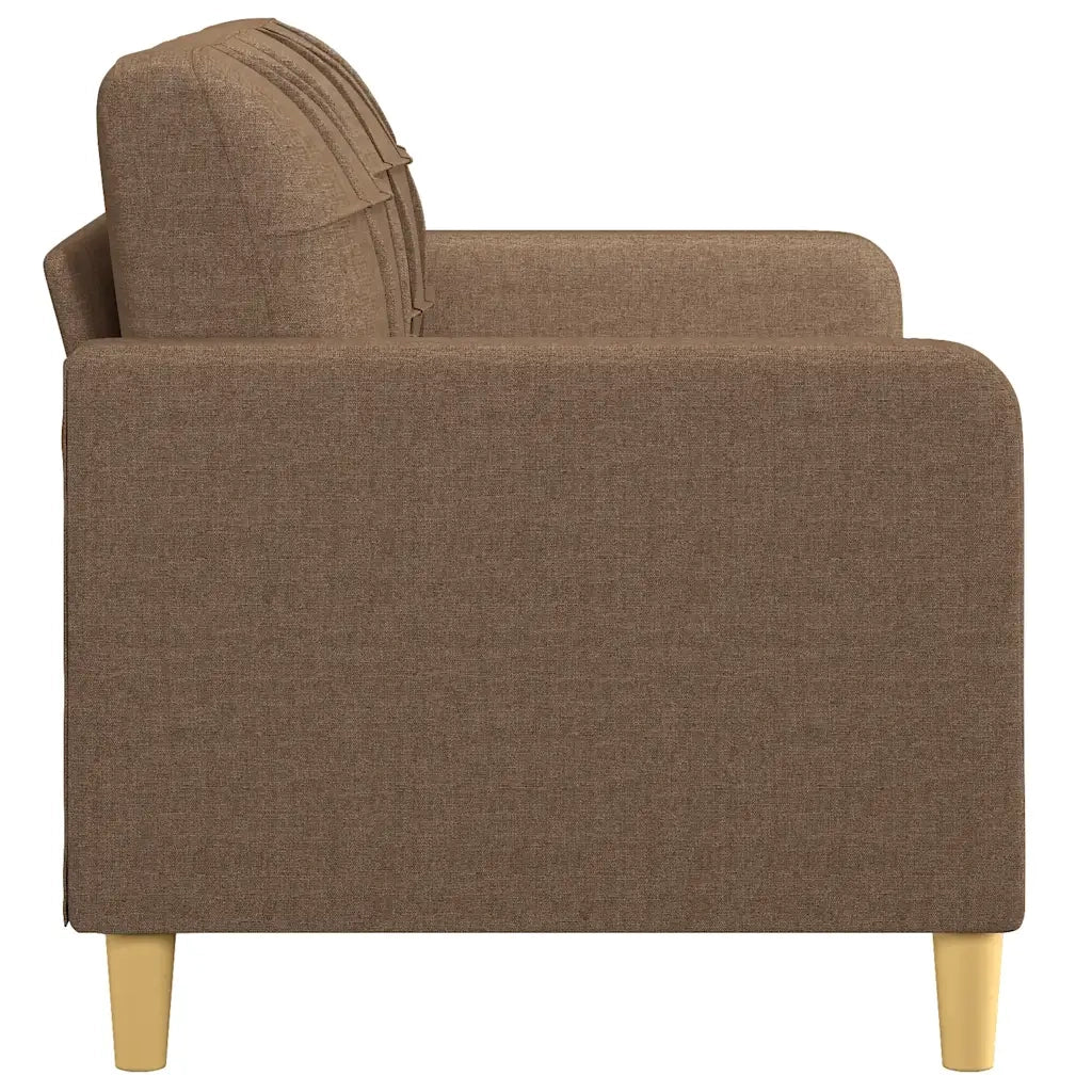 Divano a 2 Posti Marrone 140 cm in Tessuto 359094