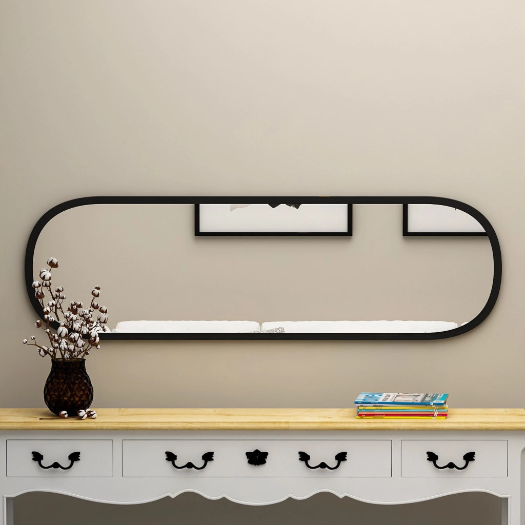 Specchio in legno "Magnum" - 40 x 120 cm - Nero