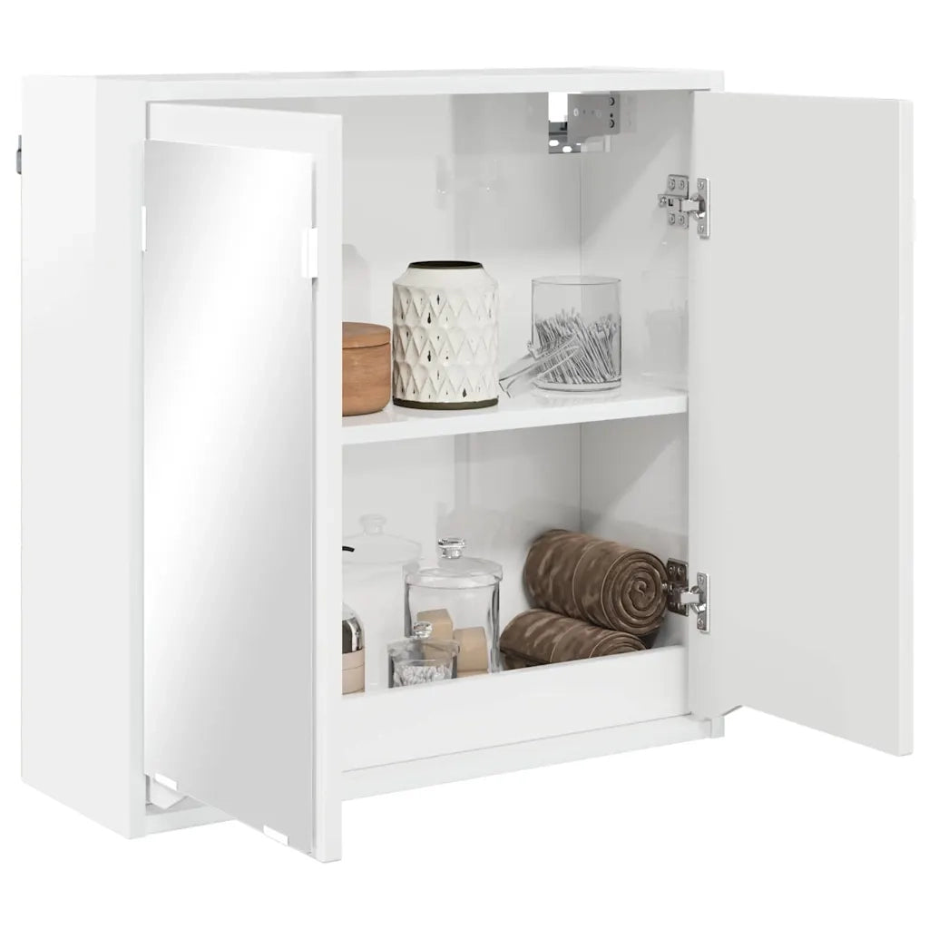 Mobiletto per specchio da bagno Bianco Lucido 60 x 20 x 60 cm 888781