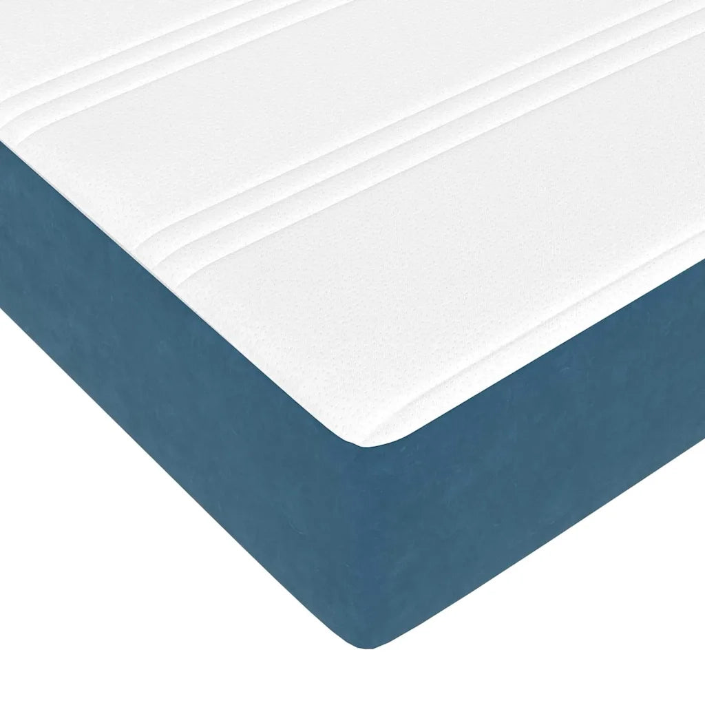 Letto singolo | Letto per adulti | Struttura del letto con materasso Blu 80 x 200 cm Tessuto