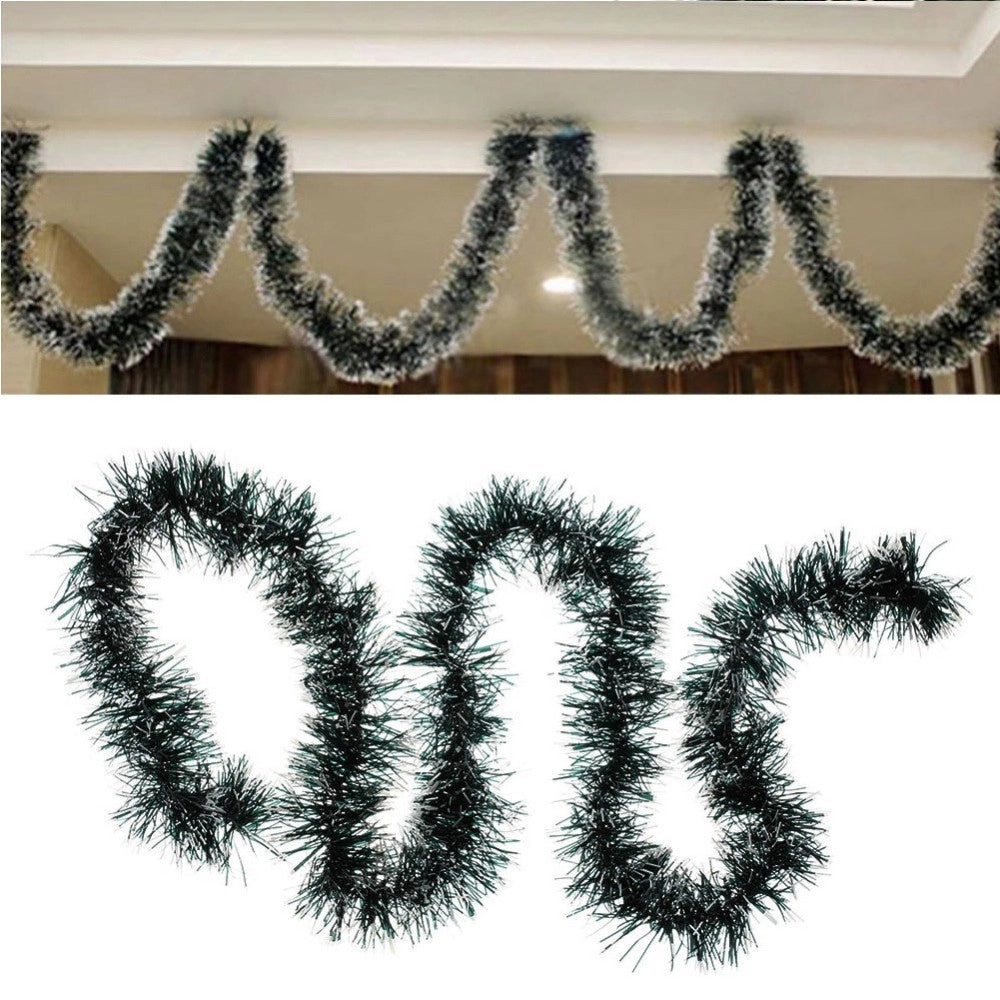 Trade Shop - Ghirlanda Natalizia 2 Mt Filo Verde E Bianco Decorazioni Addobbi Di Natale -
