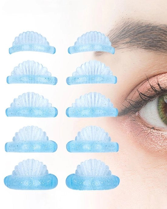 Set di sollevamento ciglia - 5 paia di adesivi siliconici autoadesivi - Duraturo e riutilizzabile - Adatto a tutte le forme oculari - Penna di sollevamento ciglia flessibile - Adesione forte