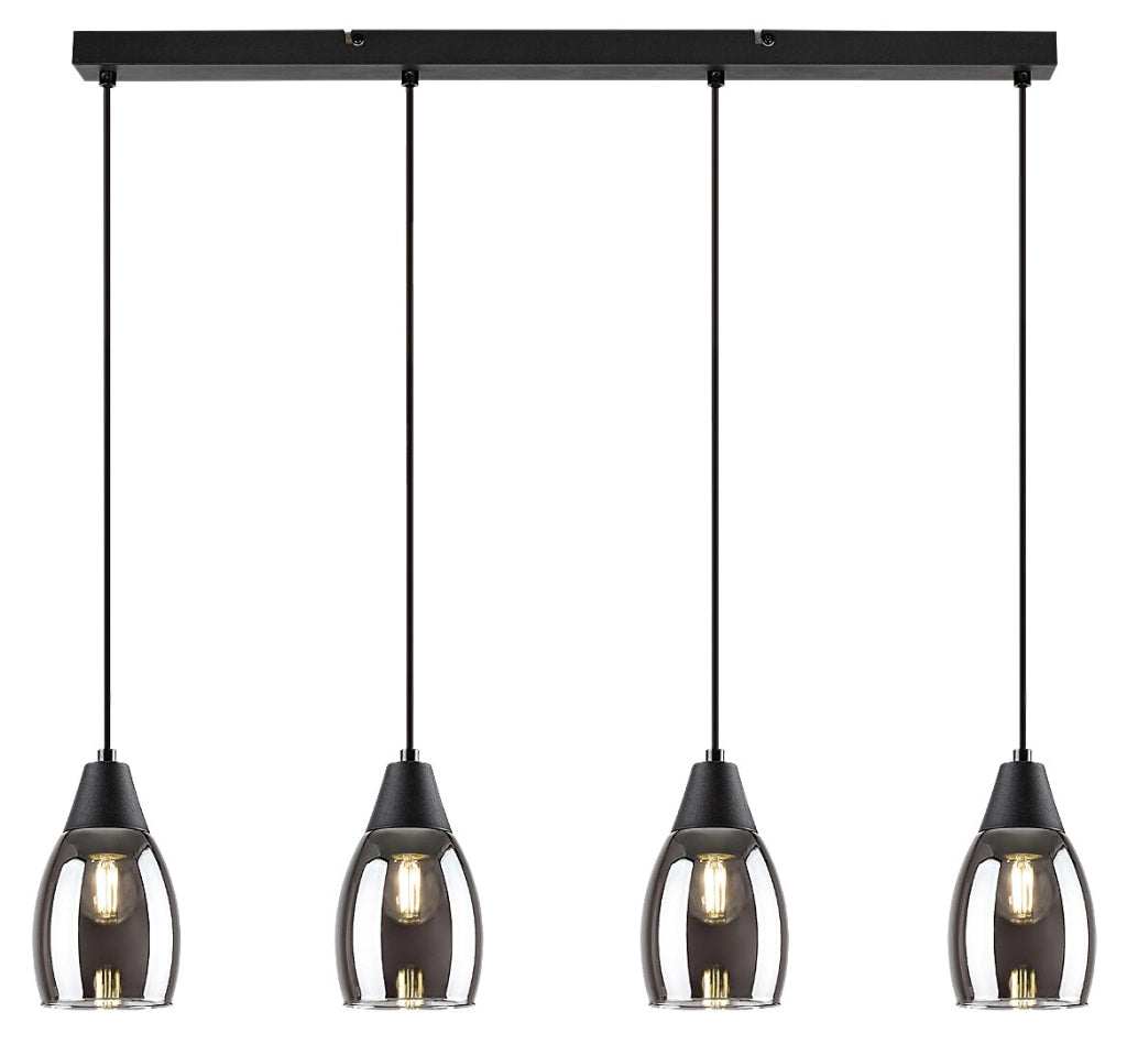 Lampada a sospensione Ilmari Rabalux nera 4xE27 120cm