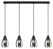 Lampada a sospensione Ilmari Rabalux nera 4xE27 120cm