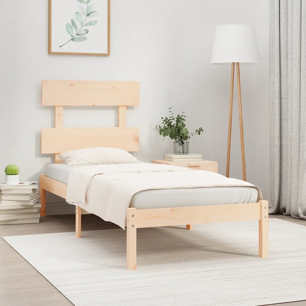 Letto singolo | Letto per adulti | Giroletto in Legno Massello 90x200 cm
