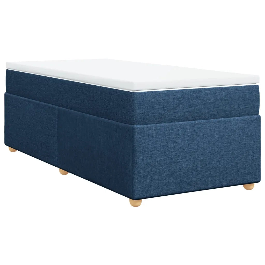 Letto singolo | Letto per adulti | Giroletto a Molle con Materasso Blu 90x200 cm inTessuto