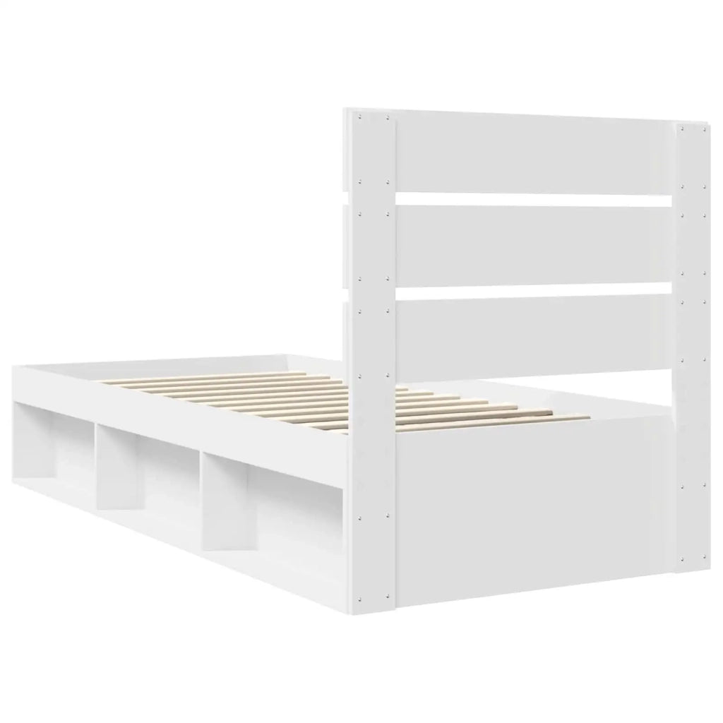 Letto singolo | Letto per adulti | Struttura del letto Bianco 100 x 200 cm Pino massello