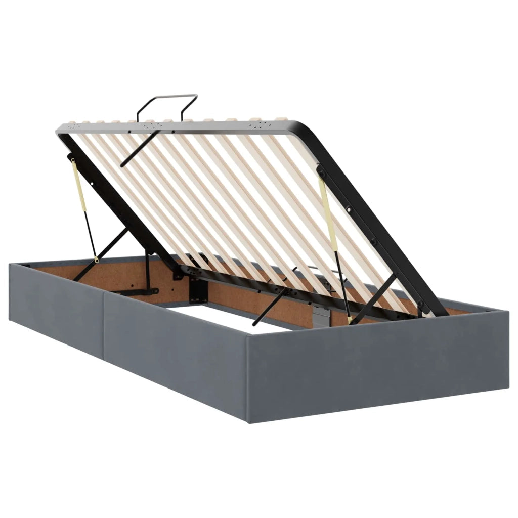 Letto con contenitore LED e materasso Grigio Scuro 200 x 200 cm 3459379