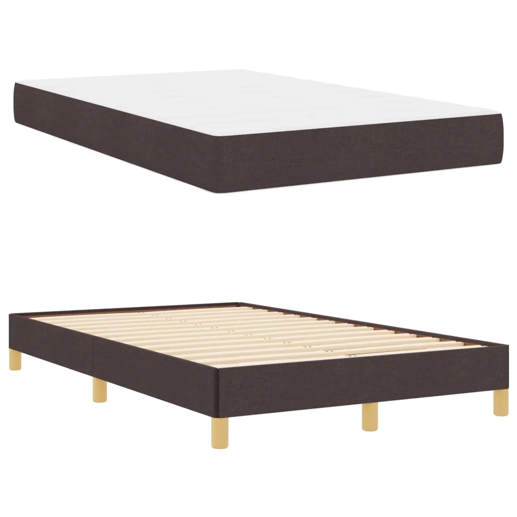 Letto a molle con materasso Marrone Scuro 120 x 200 cm Tessuto