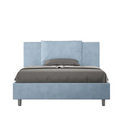 BS COM Letto una piazza e mezza contenitore imbottito 130x210 microfibra azzurro