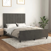 Giroletto senza Materasso-Struttura Letto Grigio Scuro 140x200 cm Velluto 991108