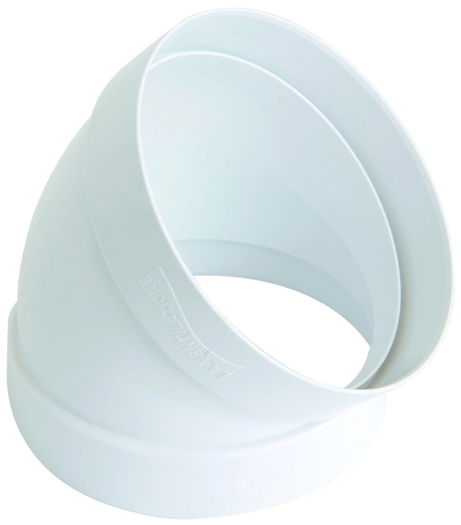 CURVA 45Â° PER AERAZIONE CANALIZZATA EE ¸ mm. 125, col. Bianco